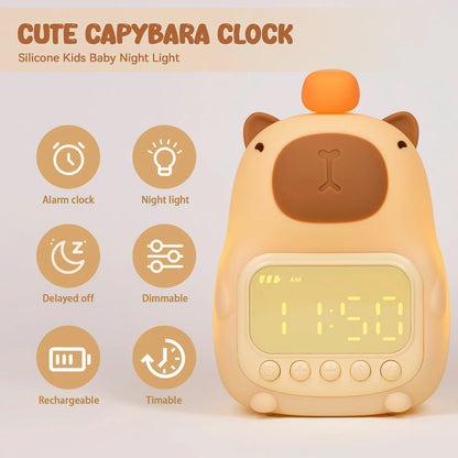 Capybara Alarm Clock With Night Light