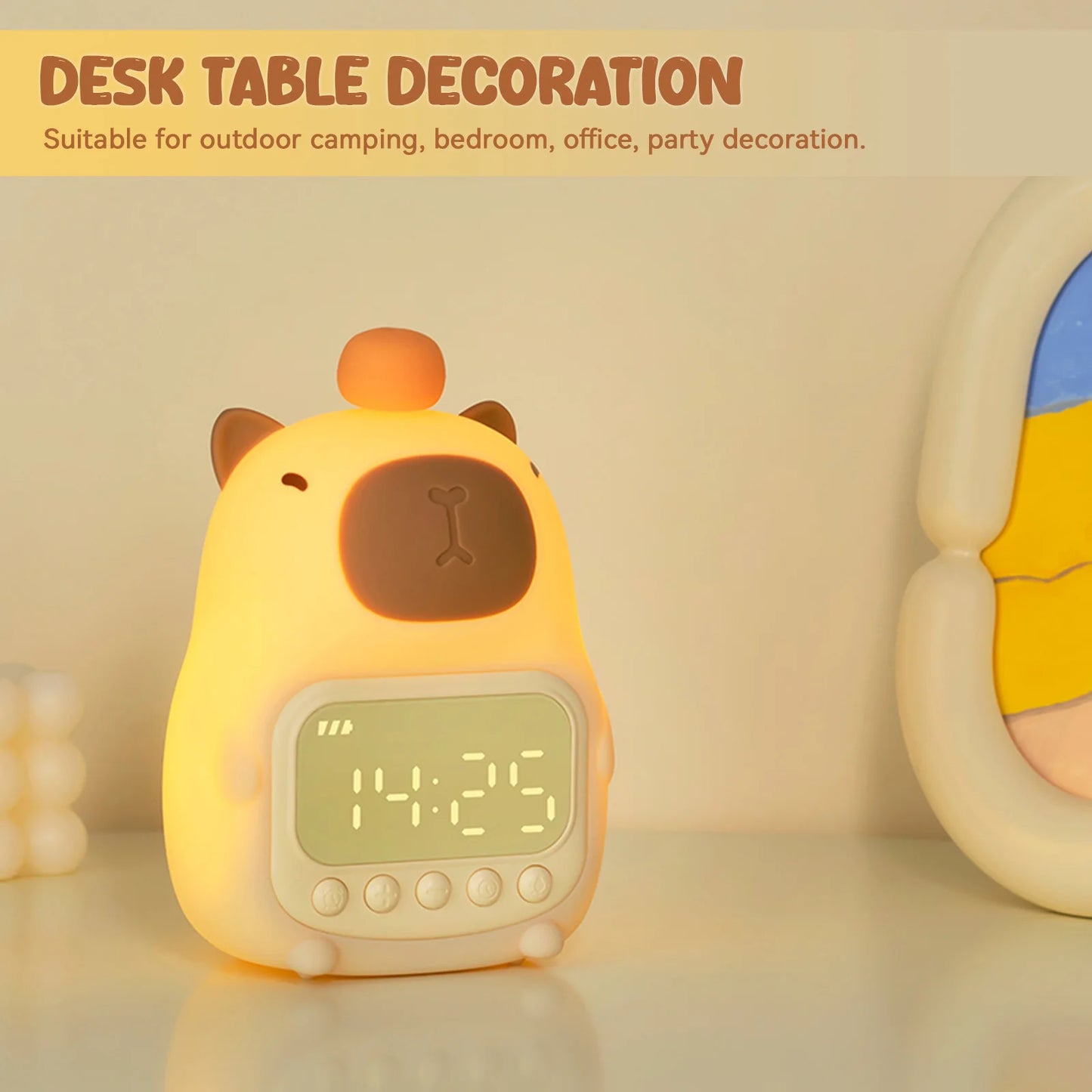 Capybara Alarm Clock With Night Light